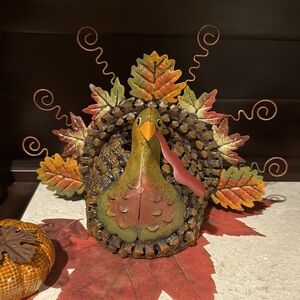Metal Turkey Tealight Candle Holder￼